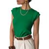 imageANRABESS Business Casual Tops for Womens Cap Sleeve Summer Dressy Shirts 2026 Trendy Work Office Outfits ClothingGreen