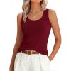 imageANRABESS Tank Tops for Women Wool Blend Sweaters Sleeveless Casual Summer Fitted Shirts 2026 Spring Beach Vacation ClothesWine Red