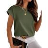 imageANRABESS Women Cap Sleeve Tops 2026 Trendy Summer Loose Fit Cute Basic T Shirts Business Dressy Casual Outfits ClothesArmy Green