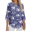 imageANRABESS Womens 34 Sleeve Blouses Dressy Casual Double Layers Shirts Flowy Tunic Top 2026 Spring Beach Vacation ClothesFloral Purple