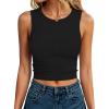 imageANRABESS Womens Crop Tank Tops High Neck Sleeveless Ribbed Knit Slim Fit Shirts 2026 Summer Casual Basic Workout ClothesBlack