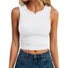 imageANRABESS Womens Crop Tank Tops High Neck Sleeveless Ribbed Knit Slim Fit Shirts 2026 Summer Casual Basic Workout ClothesWhite