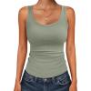 imageANRABESS Womens Tank Tops Summer Workout Scoop Neck Ribbed Tight Knit Sleeveless Going Out Basic Tee Shirts Vacation ClothesArmy Green