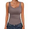 imageANRABESS Womens Tank Tops Summer Workout Scoop Neck Ribbed Tight Knit Sleeveless Going Out Basic Tee Shirts Vacation ClothesLight Coffee