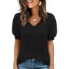 imageANRABESS Womens Tops Short Sleeve Sweaters Dressy Casual V Neck Summer Tunic Blouses Cute Work Shirts 2026 Trendy ClothesBlack