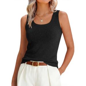 imageANRABESS Tank Tops for Women Wool Blend Sweaters Sleeveless Casual Summer Fitted Shirts 2026 Spring Beach Vacation ClothesBlack