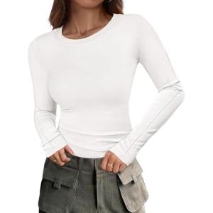 imageANRABESS Womens Long Sleeve Shirts Crew Neck Fitted Knit Casual TShirt Going Out Tops Basic Tees Fall Fashion Outfits 2025White