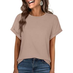 imageANRABESS Womens Oversized Short Sleeve T ShirtsKhaki