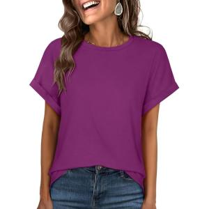 imageANRABESS Womens Oversized Short Sleeve T ShirtsPurple