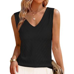 imageANRABESS Womens V Neck Tank Tops Sleeveless Knit Summer Sweater Shirts 2026 Trendy Business Casual Dressy Work OutfitsBlack
