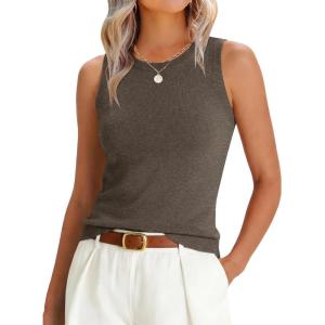 imageANRABESS Womens Wool Blend Tank Tops Sweaters Sleeveless Soft Fitted Business Casual Sweater Shirts 2026 Summer ClothesCoffee