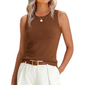 imageANRABESS Womens Wool Blend Tank Tops Sweaters Sleeveless Soft Fitted Business Casual Sweater Shirts 2026 Summer ClothesDark Caramel