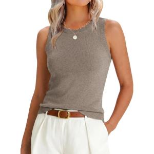 imageANRABESS Womens Wool Blend Tank Tops Sweaters Sleeveless Soft Fitted Business Casual Sweater Shirts 2026 Summer ClothesLight Camel