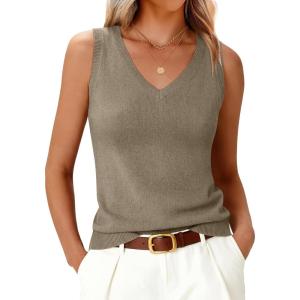 imageANRABESS Womens Wool Blend Tank Tops V Neck Sleeveless Sweater Business Casual Work Knit Shirts Slim Fit 2026 Summer OutfitsLight Camel