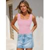 imageANRABESS Bodysuits for Women Summer Ribbed Knit Scoop Neck Sleeveless Sexy Slim Fitted Tank Tops 2026 Teen Girls Body SuitsPink