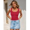 imageANRABESS Bodysuits for Women Summer Ribbed Knit Scoop Neck Sleeveless Sexy Slim Fitted Tank Tops 2026 Teen Girls Body SuitsRed