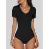 imageANRABESS Bodysuits for Women V Neck Short Sleeve Body Suit Tops Slim Fit Ribbed Knit Soft Basic TShirts 2026 Summer OutfitsBlack