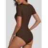 imageANRABESS Bodysuits for Women V Neck Short Sleeve Body Suit Tops Slim Fit Ribbed Knit Soft Basic TShirts 2026 Summer OutfitsCoffee