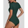 imageANRABESS Bodysuits for Women V Neck Short Sleeve Body Suit Tops Slim Fit Ribbed Knit Soft Basic TShirts 2026 Summer OutfitsDeep Green