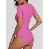 imageANRABESS Bodysuits for Women V Neck Short Sleeve Body Suit Tops Slim Fit Ribbed Knit Soft Basic TShirts 2026 Summer OutfitsHot Pink