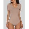 imageANRABESS Bodysuits for Women V Neck Short Sleeve Body Suit Tops Slim Fit Ribbed Knit Soft Basic TShirts 2026 Summer OutfitsLight Khaki