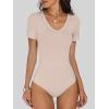 imageANRABESS Bodysuits for Women V Neck Short Sleeve Body Suit Tops Slim Fit Ribbed Knit Soft Basic TShirts 2026 Summer OutfitsLight Pink