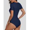 imageANRABESS Bodysuits for Women V Neck Short Sleeve Body Suit Tops Slim Fit Ribbed Knit Soft Basic TShirts 2026 Summer OutfitsNavy Blue