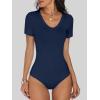 imageANRABESS Bodysuits for Women V Neck Short Sleeve Body Suit Tops Slim Fit Ribbed Knit Soft Basic TShirts 2026 Summer OutfitsNavy Blue