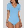 imageANRABESS Bodysuits for Women V Neck Short Sleeve Body Suit Tops Slim Fit Ribbed Knit Soft Basic TShirts 2026 Summer OutfitsSky Blue