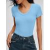 imageANRABESS Bodysuits for Women V Neck Short Sleeve Body Suit Tops Slim Fit Ribbed Knit Soft Basic TShirts 2026 Summer OutfitsSky Blue