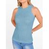 imageANRABESS High Neck Tank Tops for Women Sleeveless Shirts Summer 2026 Basic Soft Slim Fit Racerback Trendy Casual OutfitsLight Blue