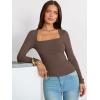 imageANRABESS Long Sleeve Shirts for Women Square Neck Tops Ribbed Knit Slim Fit Basic Tee Going Out Fall Fashion ClothingCoffee