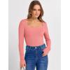 imageANRABESS Long Sleeve Shirts for Women Square Neck Tops Ribbed Knit Slim Fit Basic Tee Going Out Fall Fashion ClothingCoral Pink