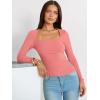 imageANRABESS Long Sleeve Shirts for Women Square Neck Tops Ribbed Knit Slim Fit Basic Tee Going Out Fall Fashion ClothingCoral Pink