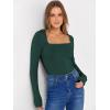 imageANRABESS Long Sleeve Shirts for Women Square Neck Tops Ribbed Knit Slim Fit Basic Tee Going Out Fall Fashion ClothingDeep Green