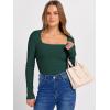 imageANRABESS Long Sleeve Shirts for Women Square Neck Tops Ribbed Knit Slim Fit Basic Tee Going Out Fall Fashion ClothingDeep Green