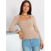 imageANRABESS Long Sleeve Shirts for Women Square Neck Tops Ribbed Knit Slim Fit Basic Tee Going Out Fall Fashion ClothingLight Camel