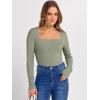 imageANRABESS Long Sleeve Shirts for Women Square Neck Tops Ribbed Knit Slim Fit Basic Tee Going Out Fall Fashion ClothingSage Green