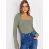 imageANRABESS Long Sleeve Shirts for Women Square Neck Tops Ribbed Knit Slim Fit Basic Tee Going Out Fall Fashion ClothingSage Green
