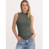 imageANRABESS Mock Neck Tank Tops for Women Ribbed Knit Sleeveless Top Slim Fit 2026 Summer Casual Basic Layer ShirtsArmy Green