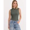 imageANRABESS Mock Neck Tank Tops for Women Ribbed Knit Sleeveless Top Slim Fit 2026 Summer Casual Basic Layer ShirtsArmy Green