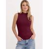 imageANRABESS Mock Neck Tank Tops for Women Ribbed Knit Sleeveless Top Slim Fit 2026 Summer Casual Basic Layer ShirtsDeep Red