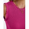 imageANRABESS Ribbed Tank Tops for Women Crew Neck Ruffle Sweater Vest Cute Sleeveless Shirts 2026 Summer Business Casual OutfitsHot Pink