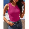 imageANRABESS Ribbed Tank Tops for Women Crew Neck Ruffle Sweater Vest Cute Sleeveless Shirts 2026 Summer Business Casual OutfitsHot Pink