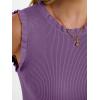 imageANRABESS Ribbed Tank Tops for Women Crew Neck Ruffle Sweater Vest Cute Sleeveless Shirts 2026 Summer Business Casual OutfitsViolet