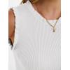 imageANRABESS Ribbed Tank Tops for Women Crew Neck Ruffle Sweater Vest Cute Sleeveless Shirts 2026 Summer Business Casual OutfitsWhite
