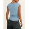 imageANRABESS Tank Tops for Women 2026 Summer Going Out Crop Top Sleeveless Boat Neck Rib Tight Ruched Tee Shirts Vacation ClothesLight Blue