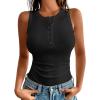 imageANRABESS Tank Tops for Women Sleeveless Henley High Neck Summer Casual Ribbed Slim Shirts Racerback Beach Vacation ClothesBlack