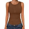 imageANRABESS Tank Tops for Women Sleeveless Henley High Neck Summer Casual Ribbed Slim Shirts Racerback Beach Vacation ClothesBrown