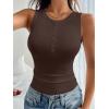 imageANRABESS Tank Tops for Women Sleeveless Henley High Neck Summer Casual Ribbed Slim Shirts Racerback Beach Vacation ClothesCoffee